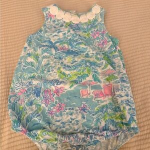 Lilly Pulitzer Blue and Pink Baby Romper